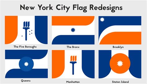 Redesigned Flags of New York City and its Five Boroughs (Information in Comments) : vexillology