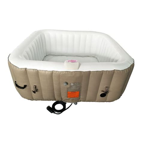 ALEKO HTISQ6BRWH Square Inflatable Hot Tub Spa With Cover - 6 Person ...