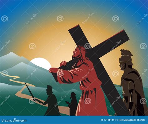 Cross On Calvary Cartoon Vector | CartoonDealer.com #215419767