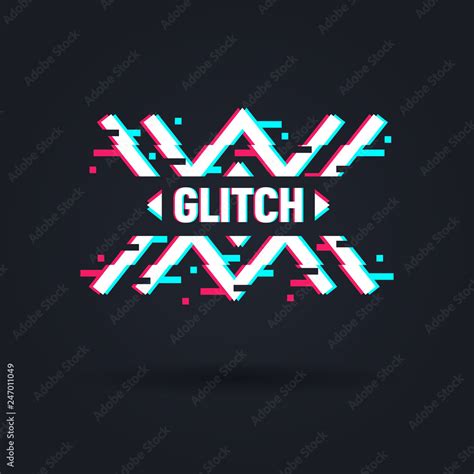 Vector glitch logo. Frame in distorted glitch style. Modern trendy ...