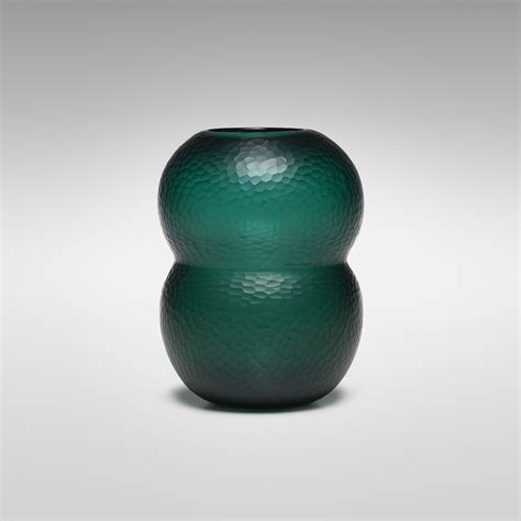 Carlo Scarpa. Battuto vase. c. 1942, wheel-carved glass. Carlo Scarpa, Green Vase, Billiard ...