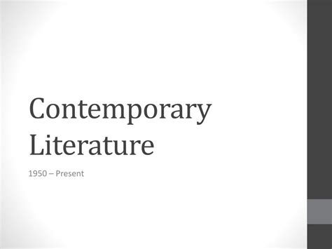 PPT - Contemporary Literature PowerPoint Presentation, free download ...