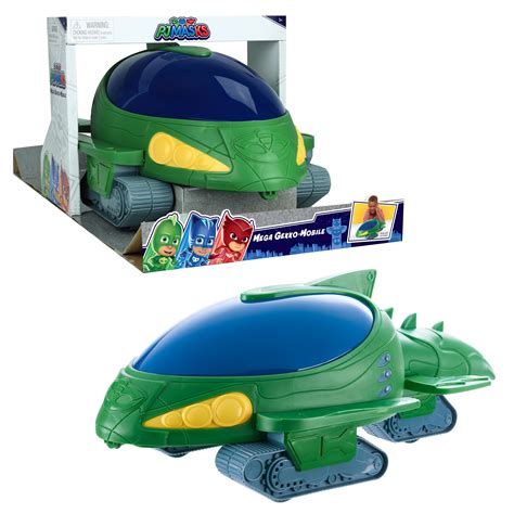 PJ Masks Mega Vehicles Gekko Mobile, 7 Inch Tall, 20 Inch Long, Giant Toy Car, Green PJ Mask ...