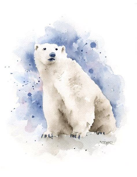 Polar Bear Art Print Watercolor Painting by Artist DJ Rogers Wildlife Wall Decor - Etsy | Bear ...