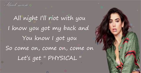 physical lyrics dua lipa