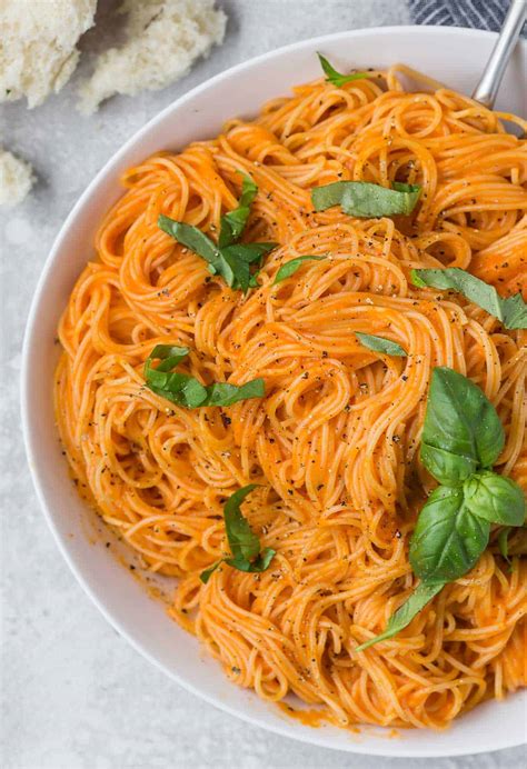 Roasted Red Pepper Sauce with Angel Hair Pasta - Rachel Cooks®