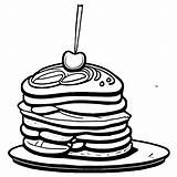 Stack Of Pancakes Coloring Page · Creative Fabrica sketch template