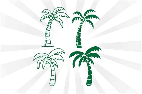 Palm Tree SVG with Outline Graphic by Jennadesignsstore · Creative Fabrica