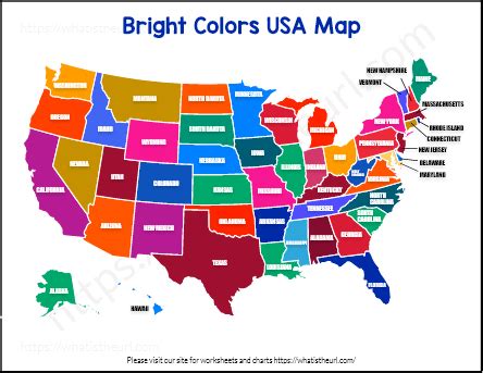 Colorful USA Map clipart - United States of America - Your Home Teacher