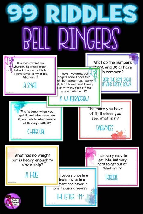 99 Riddles Brain Teasers Morning Meeting Bell Ringers set 1 | Funny ...