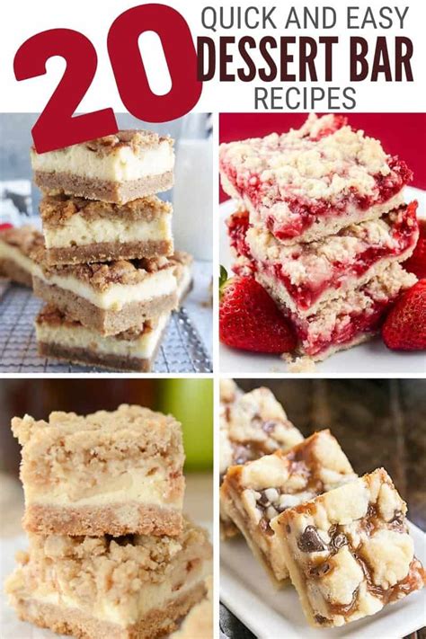 20 Quick and Easy Dessert Bar Recipes - The Crafty Blog Stalker