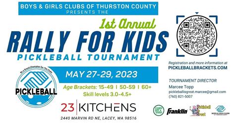 Announcing the 1st Annual Rally for Kids Pickleball Tournament at 23 ...