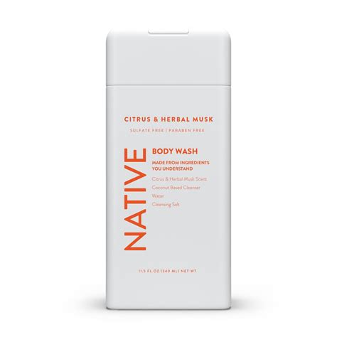 Native Natural Body Wash, Citrus and Herbal Musk, 11.5 oz - Walmart.com