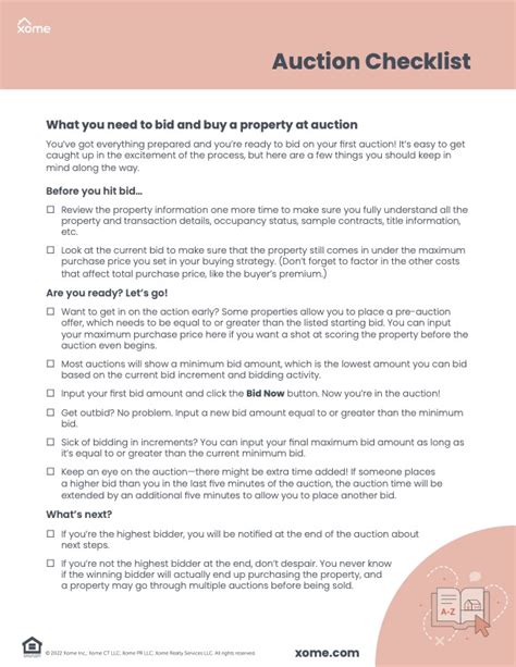 Your Auction Checklist: What You Need to Bid and Buy a Property at Auction – Xome