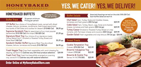 HoneyBaked Ham Catering Menu Prices