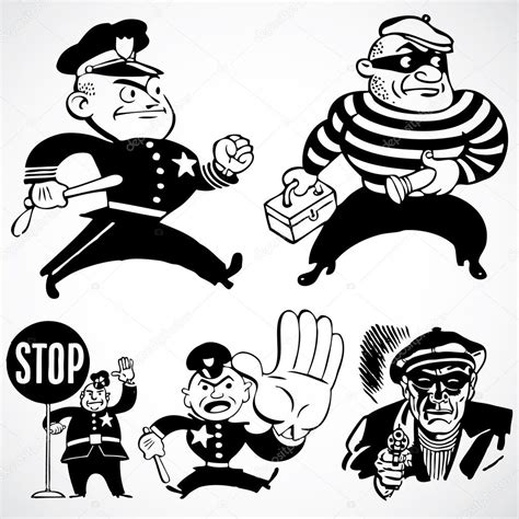Pictures : cops and robbers | Vintage Cops and Robbers — Stock Photo © createfirst #3521733