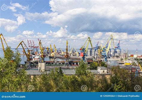 Sea Port of Odessa, Black Sea, Ukraine Editorial Stock Image - Image of quay, mechanism: 129399364