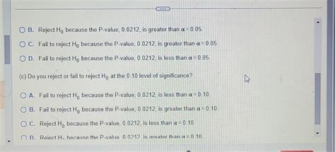 Solved The P-value for a hypothesis test is shown. Use the | Chegg.com