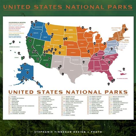 National Parks Map Printable - Printable Words Worksheets