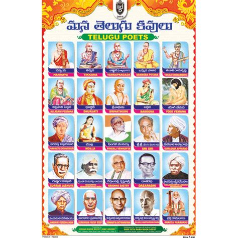 TELUGU POETS CHART SIZE 12X18 (INCHS) 300GSM ARTCARD