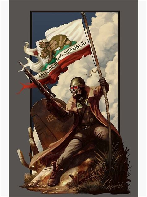 Fallout NCR Ranger Flag Fan Art Poster Premium Matte Vertical Poster