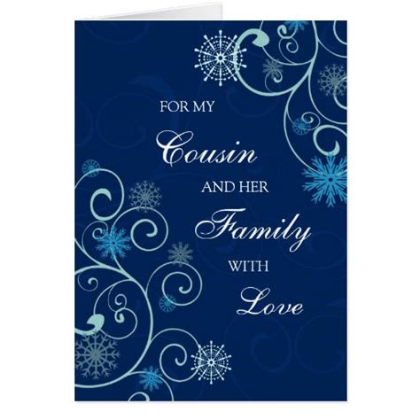 Cousin and her Family Merry Christmas Card | Zazzle