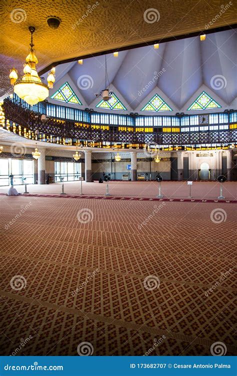 Interior View of National Mosque Masjid Negara at Kuala Lumpur ...