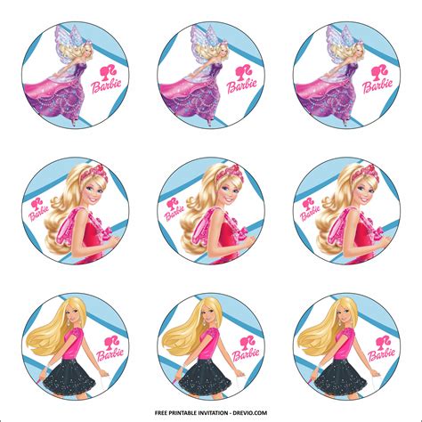 Barbie Cupcake Toppers Templates | Download Hundreds FREE PRINTABLE Birthday Invitation ...