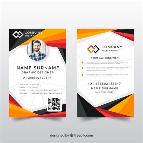 Premium Vector | Id card template with abstract style