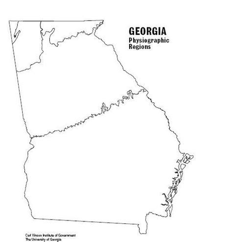 Printable Blank Georgia Regions Map