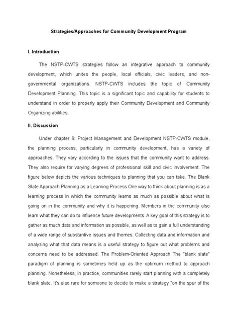 Strategies For Community Development | PDF | Community | Planning