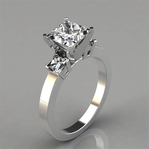 Princess Cut Three Stone Moissanite Ring | Forever Moissanite