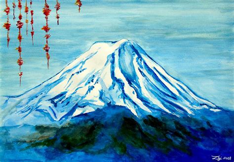 Fuji Mountain Painting by Daniel Janda