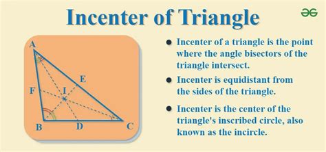 Incenter of a Triangle - Definition, Property, Formula, Examples