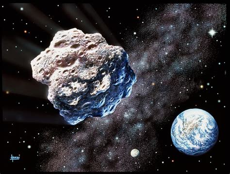 Asteroid On Collision With Earth Photograph by David A. Hardy/science ...