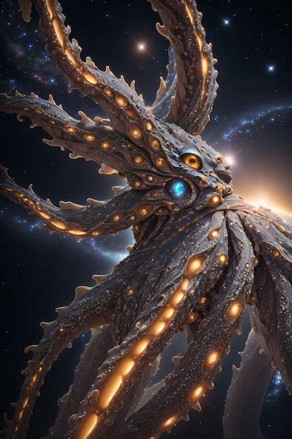 Premium AI Image | Colossal cosmic creature in the outer space