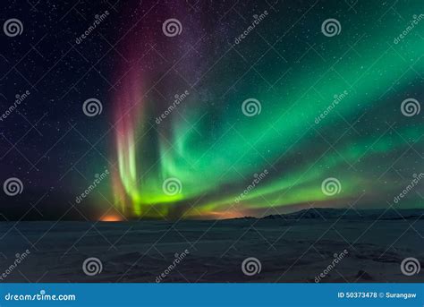 Northern Lights Aurora Borealis Stock Photo - Image of natural, island ...