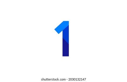 1 Number Modern Flat Blue Logo Stock Vector (Royalty Free) 2030132147 ...