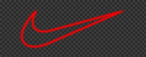 HD Red Outline Nike Tick Neon Logo PNG | Citypng