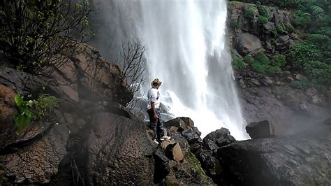 Madhe Ghat Waterfall from Below - YouTube