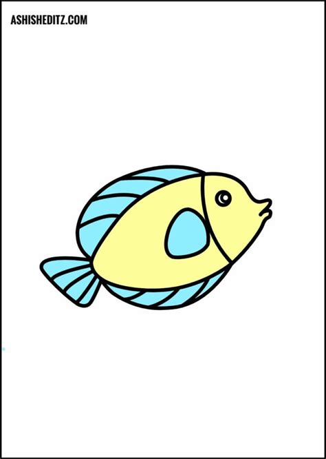 How To- Simple Fish Drawing for kids Tutorial