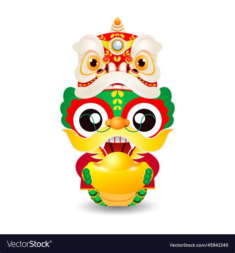 Happy chinese new year 2024 with little dragon Vector Image