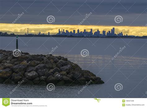 City skyline at sunrise stock image. Image of forest - 106421209