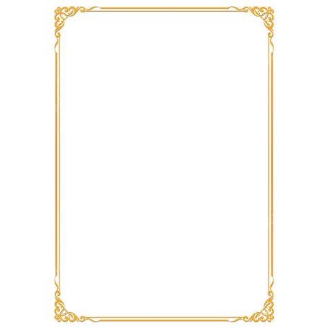 Gold A4 Border A4 Border Borders Paper Png Transparent Clipart I ...