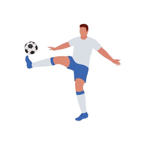 Cartoon Soccer Player Kicking Ball On White Background. 23319570 Vector Art at Vecteezy