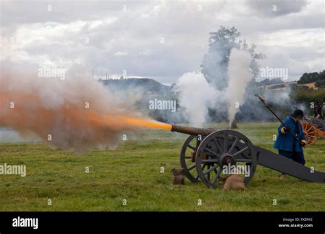 English Civil War cannon firing Stock Photo - Alamy