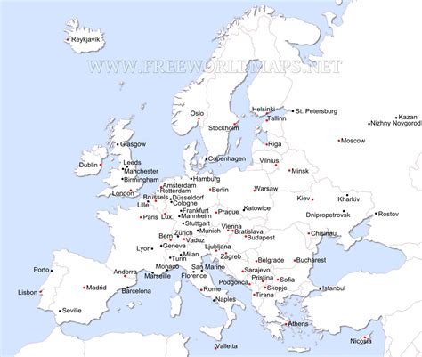 Cities and capitals of Europe