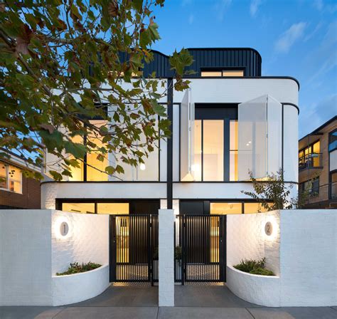 Contemporary Art Deco-inspired townhouses | Townhouse designs, Contemporary townhouse, Modern ...