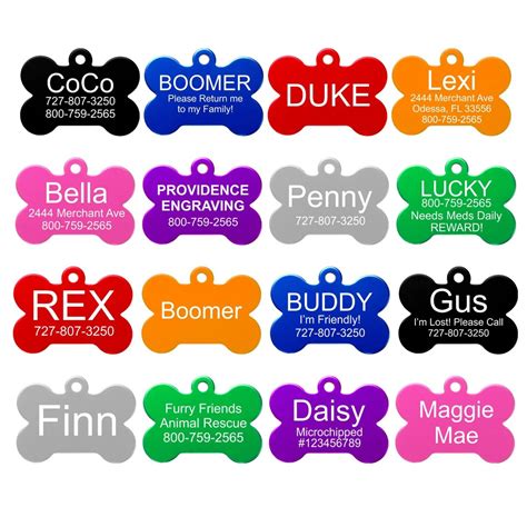 Set of 10 pcs Engraving Personalized Pet tag identification customized dog tag the name phone ...