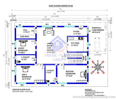 Kerala Style House Design | East Facing Home Plan with Elevation - House Designs and Plans | PDF ...